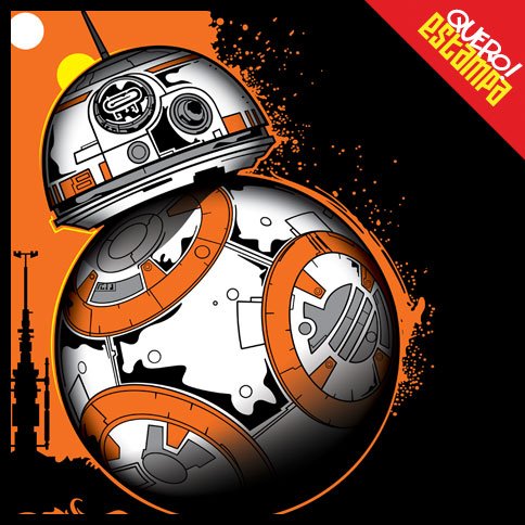 quero estampa camiseta star wars bb-8