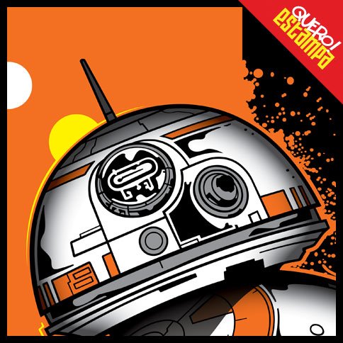 quero estampa camiseta star wars bb-8