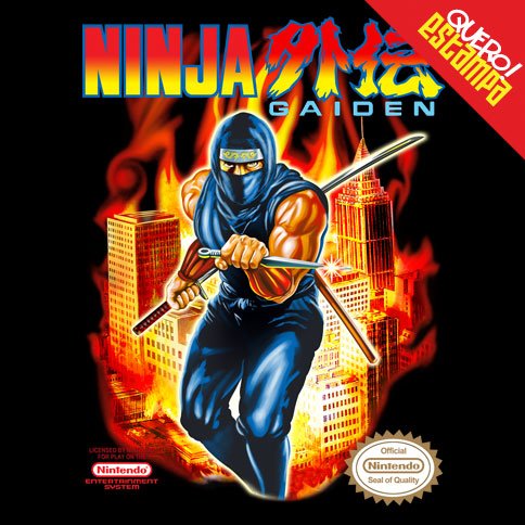 quero estampa camiseta nes ninja gaiden