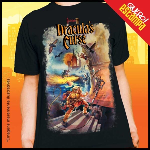 quero estampa camiseta castlevania 3 dracula's curse nes