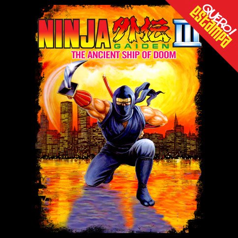 quero estampa camiseta ninja gaiden 3 nes