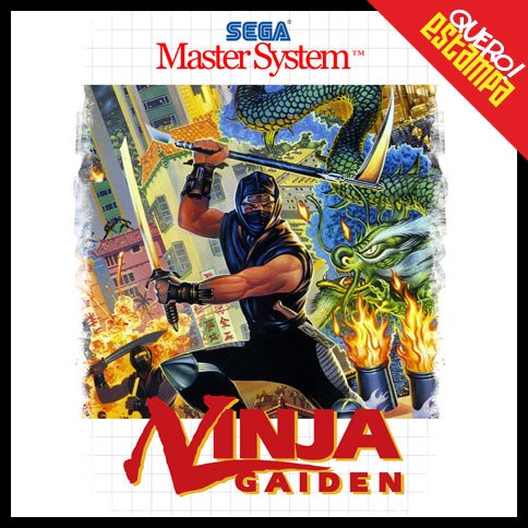 quero estampa camiseta ninja gaiden master system sega