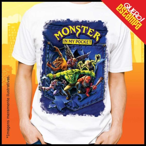 quero estampa camiseta monster in my pocket nes
